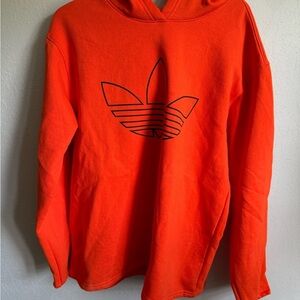 Men’s L Orange Adidas Athletic Activewear Long Sleeve Hoodie